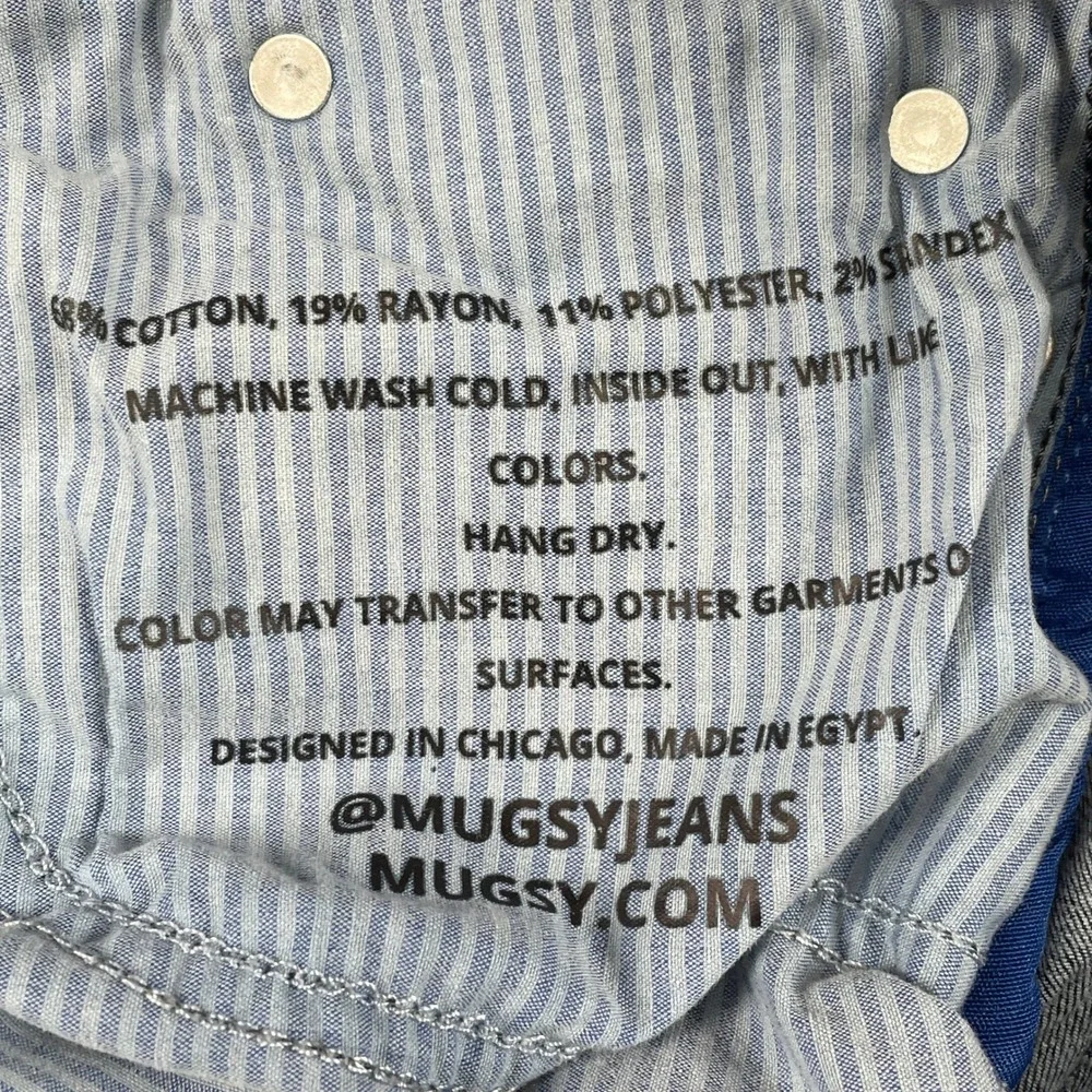 Mugsy Jeans Mens 32x32 Blue Fultons Slim Fit Stretch Denim Pants FLX3NFU